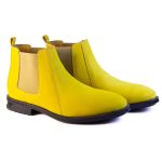 Yellow suede Chelsea boots